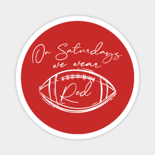 On Saturdays We Wear Red // Vintage School Spirit // Go Red Script Magnet